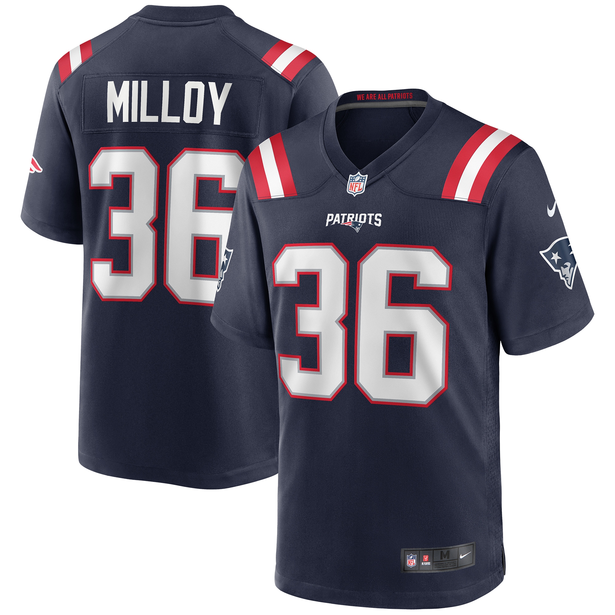 Lawyer Milloy New England Patriots Game Retired Player Jersey – Navy