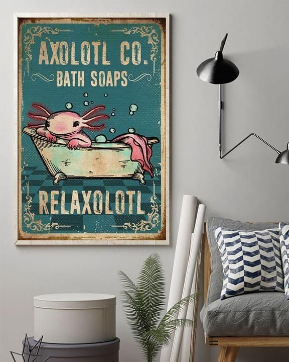 Animal axolol co bath soaps relaxolotl poster canvas poster canvas