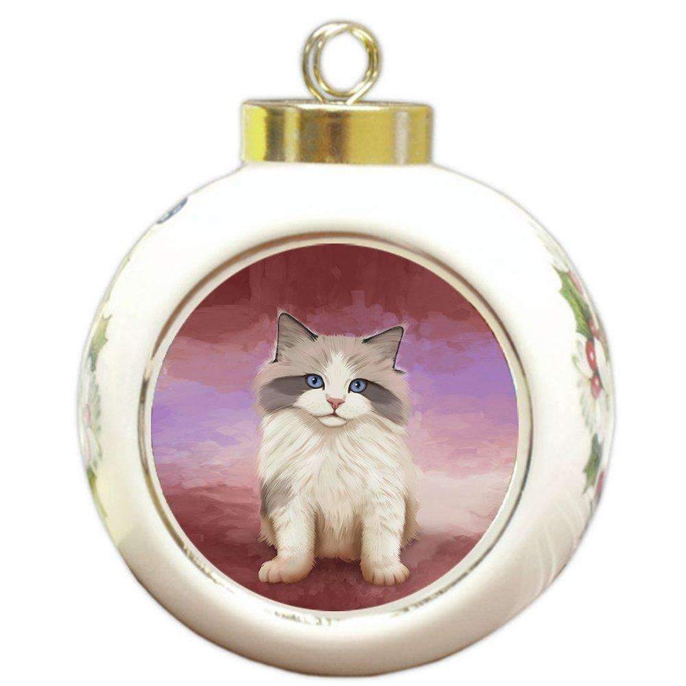 Ragdoll Kitten Round Ball Christmas Ornament Rbpor48067