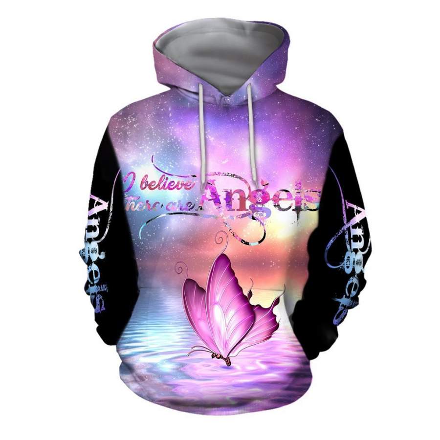 3D All Over Print Pink Butterfly Art Hoodie NNK