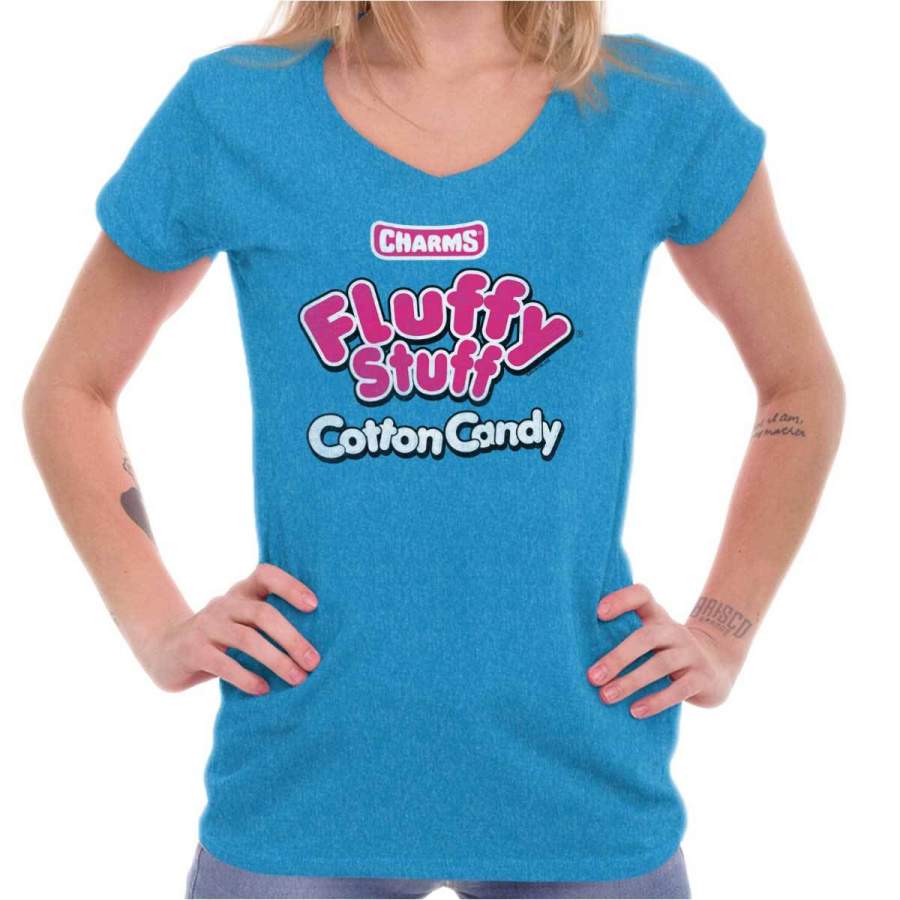 Vintage Fluffy Stuff Junior Fit V-Neck T Shirt