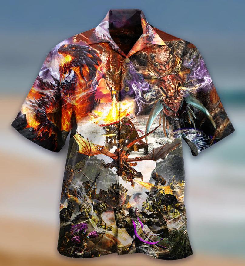 Dragon With Warrior Fight Hawaii Shirt For Men Women Ha9446