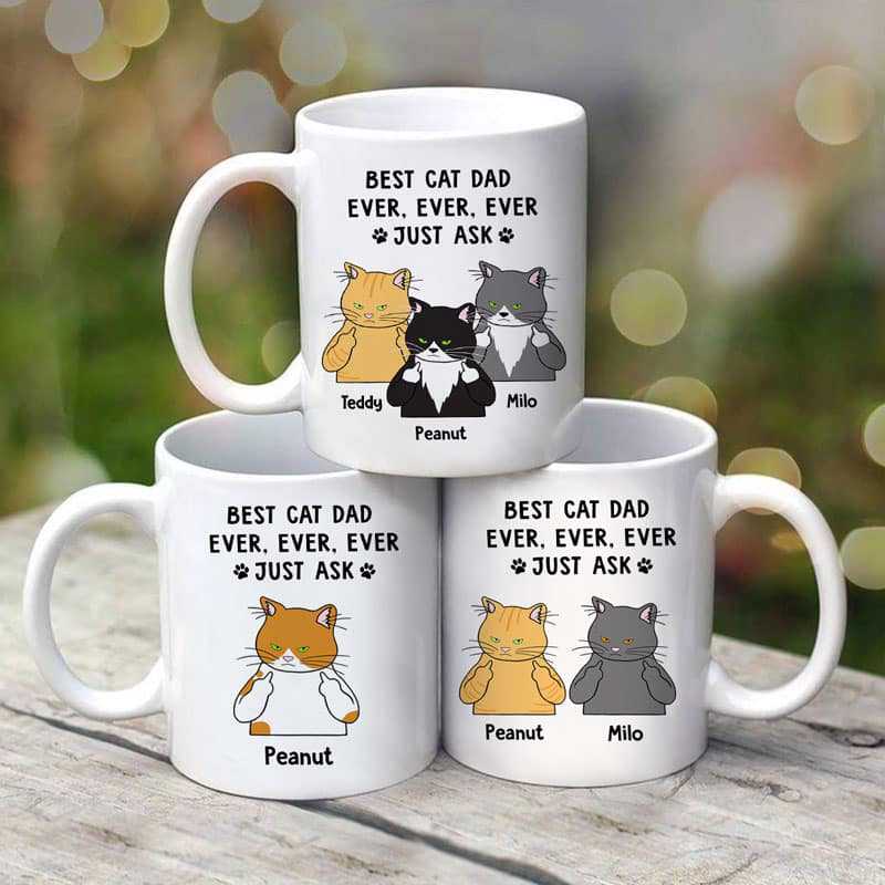 Fluffin Grumpy Cats Best Cat Dad Personalized Mug