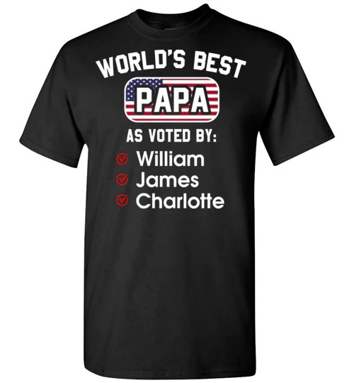 Custom World’S Best Papa Unisex T-Shirt For Men Women Dad Shirts Fathers Day Gifts Ideas Ht