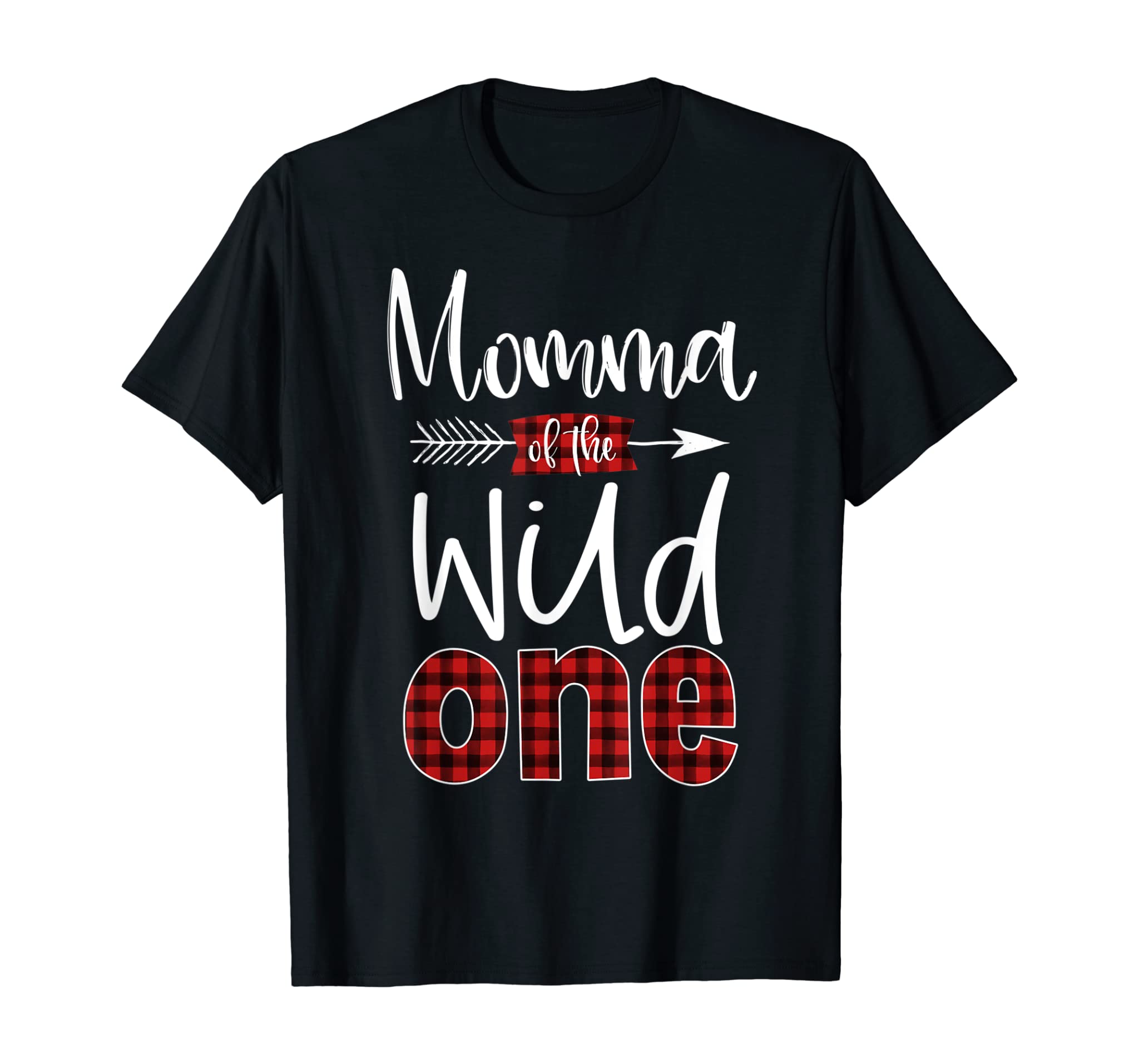 Momma of the Wild One Buffalo Plaid Lumberjack 1st Birthday T-Shirt