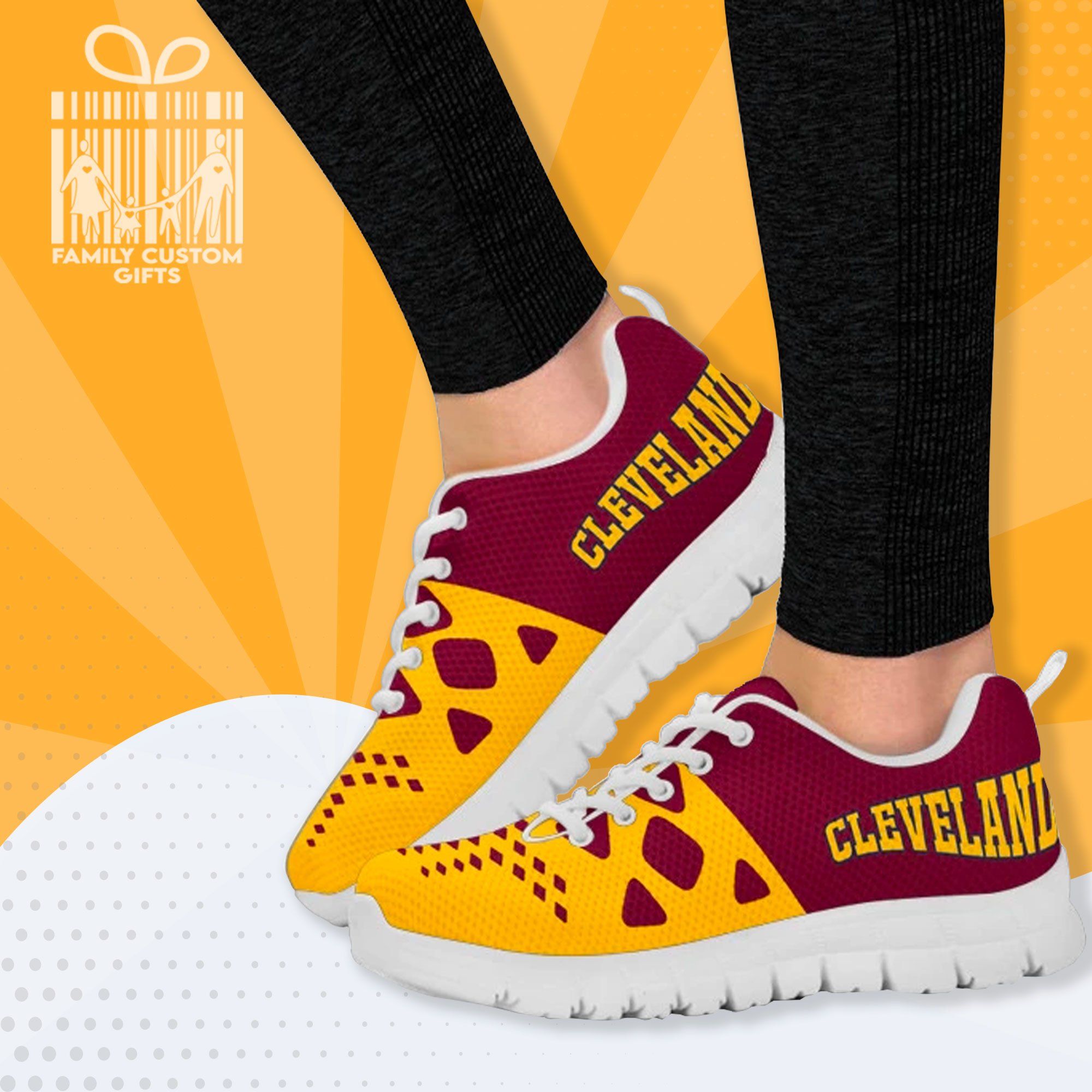 Cleveland Cavaliers Custom Shoes For Men Women 3D Print Fashion Sneaker Gifts For Her Him