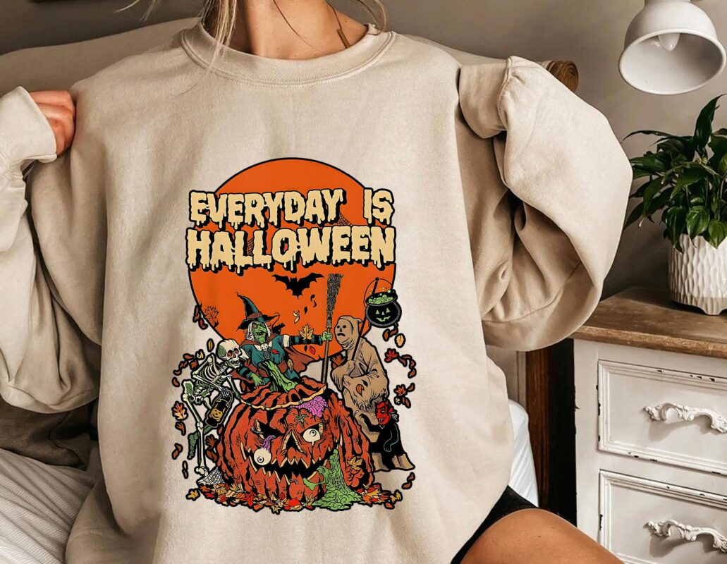 Everyday Is Halloween 2D Crewneck Sweatshirt All Over Print Sweatshirt For Women Sweatshirt For Men Sws1245