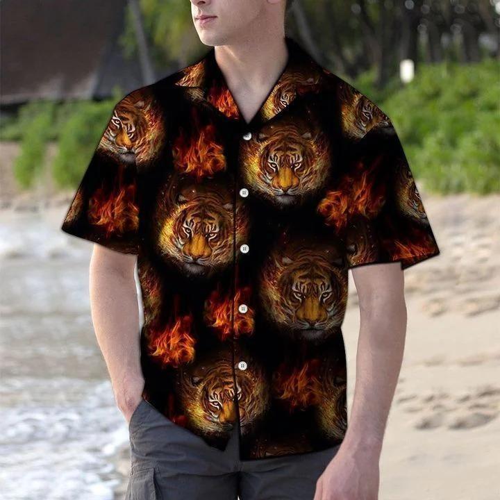 Beach Shirt Get Now Hawaiian Aloha Shirts Amazing Tiger Fire