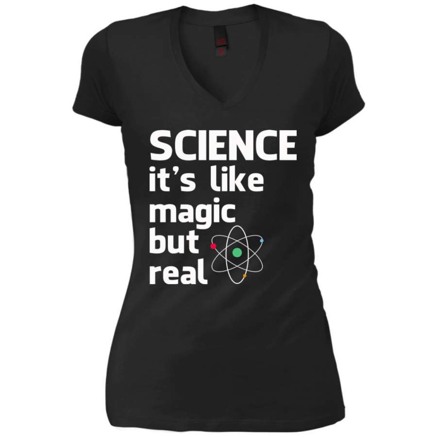 AGR Funny Science Shirt, science teacher t shirt, scientist gift, science march shirt, science tshirt, liberal tee, It’s Like Magic But Real shirt V-Neck