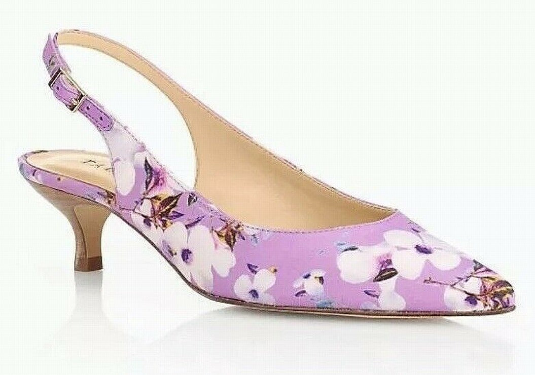 Talbots Women’S Shoes Pansy Purple Size 8M Pippa Sling Kitten Heels