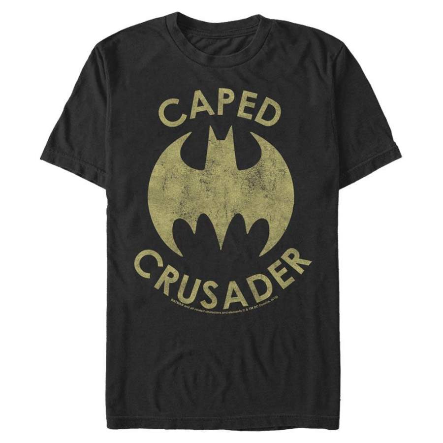 Throwback Caped Crusader Bat Logo – DC Comics: Batman Black T-Shirt