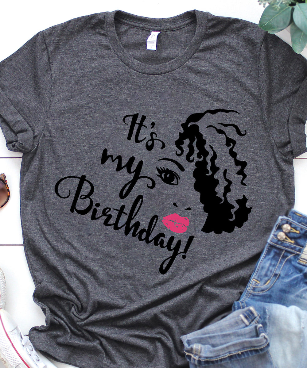 Afro Diva Black Queen It’S My Birthday Gift Pink Lips Personalizable – Standard T-Shirt