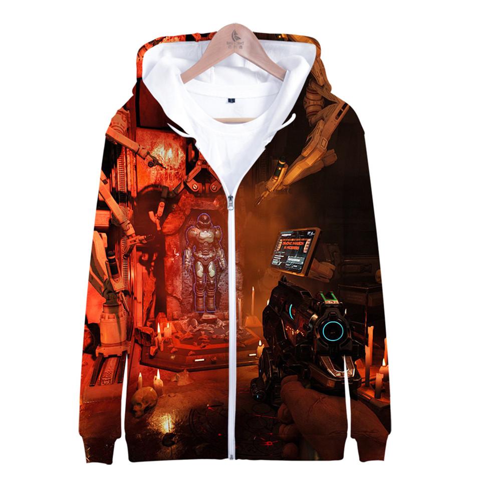 3D Movie Doom Eternal Zipper Hoodies Sweatshirts