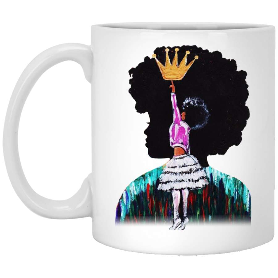 African American Coffee Mug Black Girl With Crown African Queen Art 11oz – 15oz White Mug