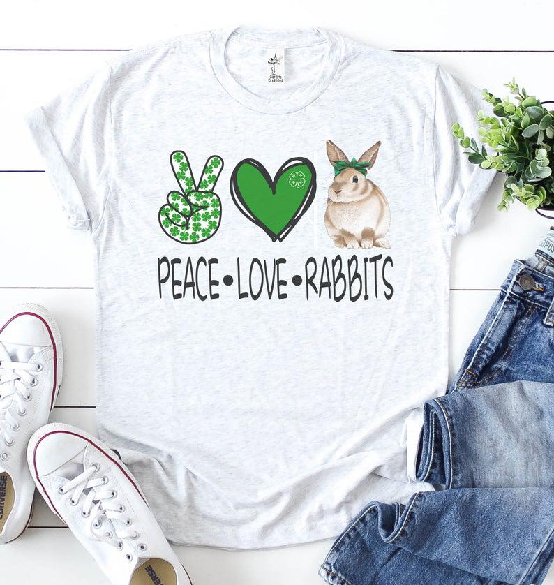 Peace Love Rabbits Shirt, Rabbit Shirt, 4-H Rabbit Shirt, Rabbit Lover Shirt, Youth Rabbit Shirt, Adult Rabbit Shirt