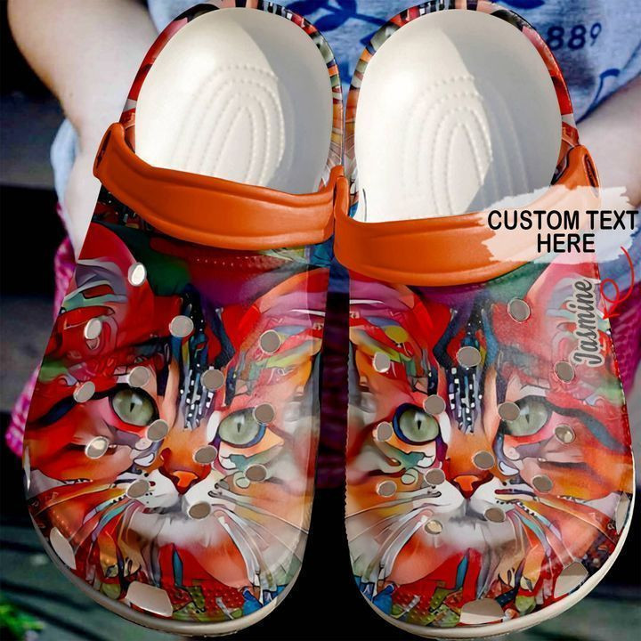 Cat Personalized Orange Cool Classic Clogs Shoes