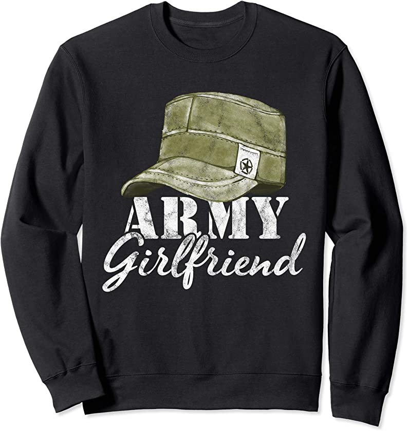 Army Girlfriend Proud Vintage Physical Fitness Workout Gift Sweatshirt