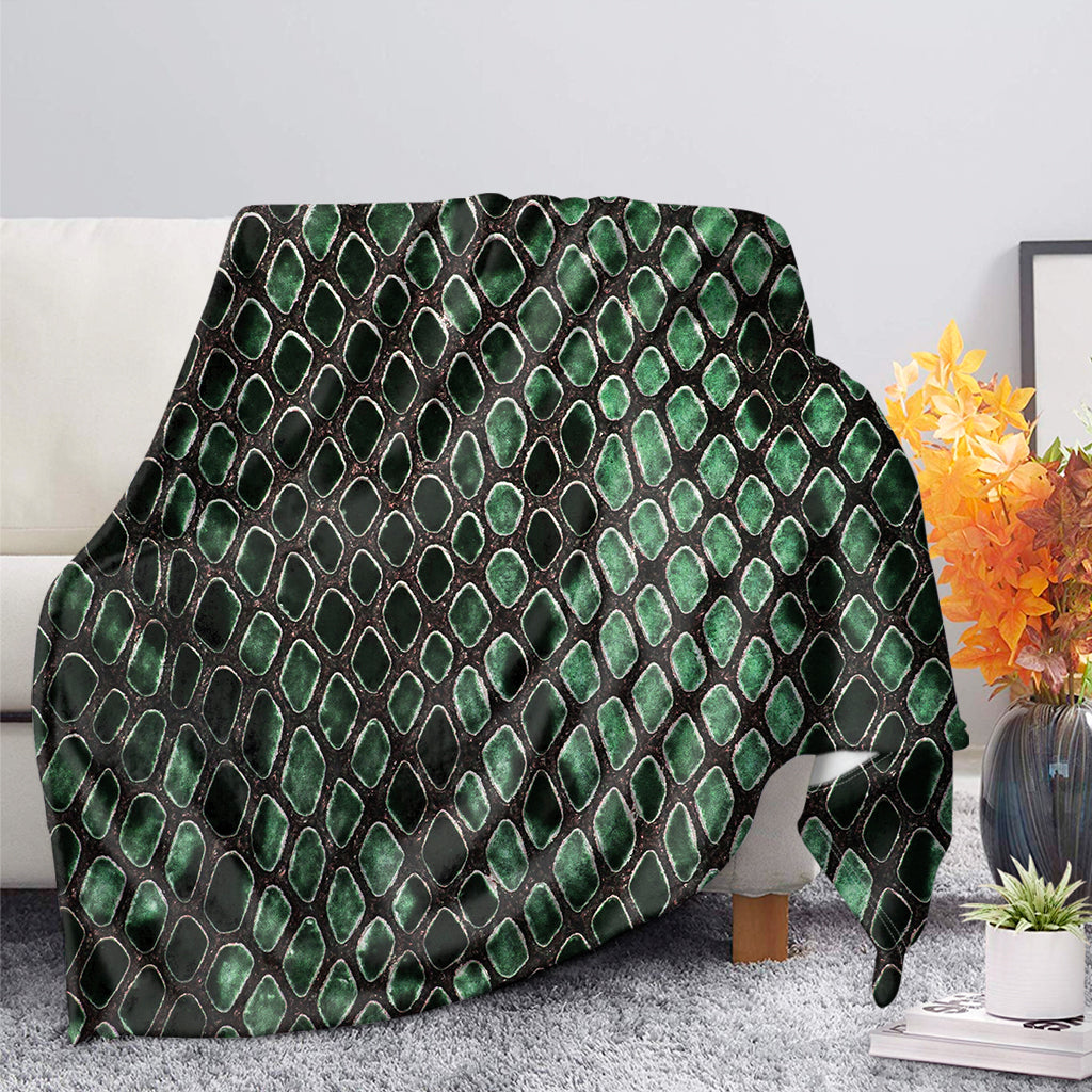 Green Snakeskin Print Blanket