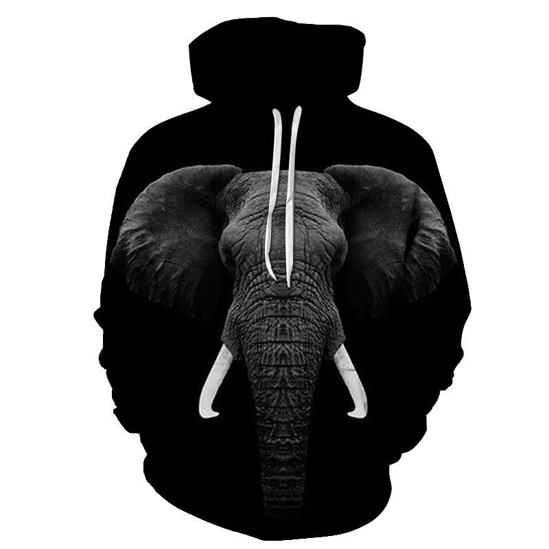 Regal Elephant Face 3D – Sweatshirt Hoodie Pullover