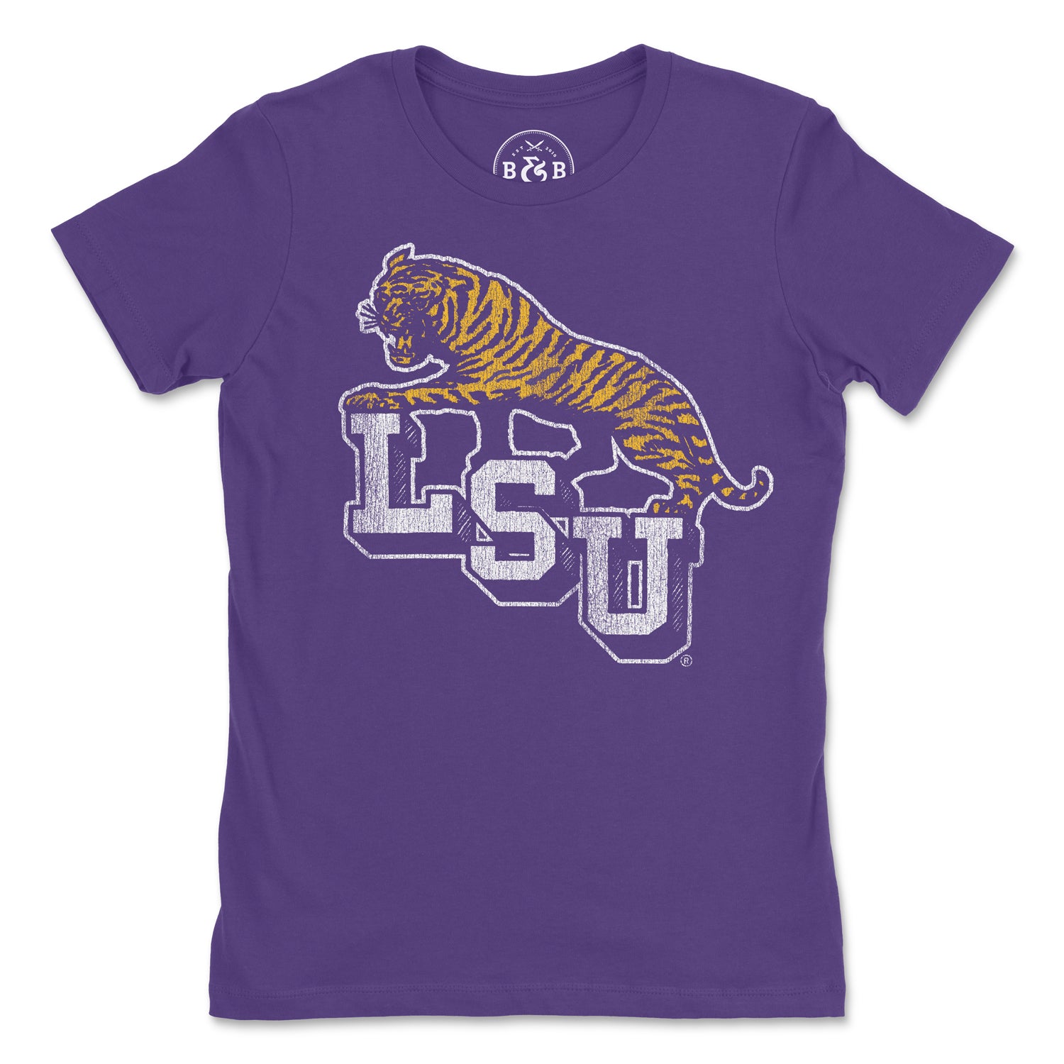 B&B Dry Goods Lsu Tigers 68 Tiger Steps Women’S T-Shirt – Purple