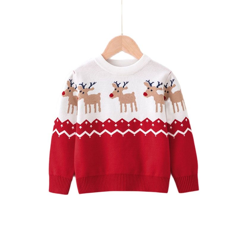 Baby Boy Girls Long Sleeve Sweaters 2021 New Autumn Children Warm Clothes Christmas Elk Kids Sweater Winter Baby Knitt Coat Tops alx