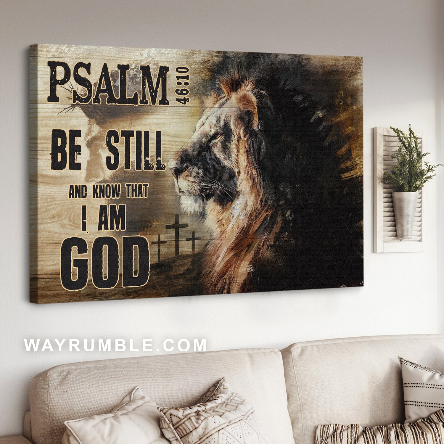 The Lion Of Judah, Jesus Christ, Cross Symbol, Be Still And Know That I Am God – Jesus Landscape Canvas Prints, Christian Wall Art