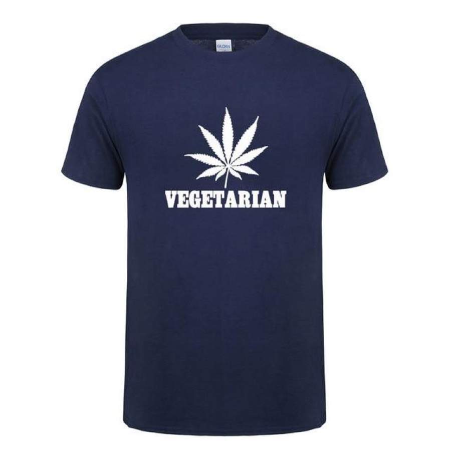 Vegan Vegetarian Weed Gift T Shirt For Men Male Animal Lover Statement T-Shirt Green Hemp Leaves Short Sleeve Funny Tshirt