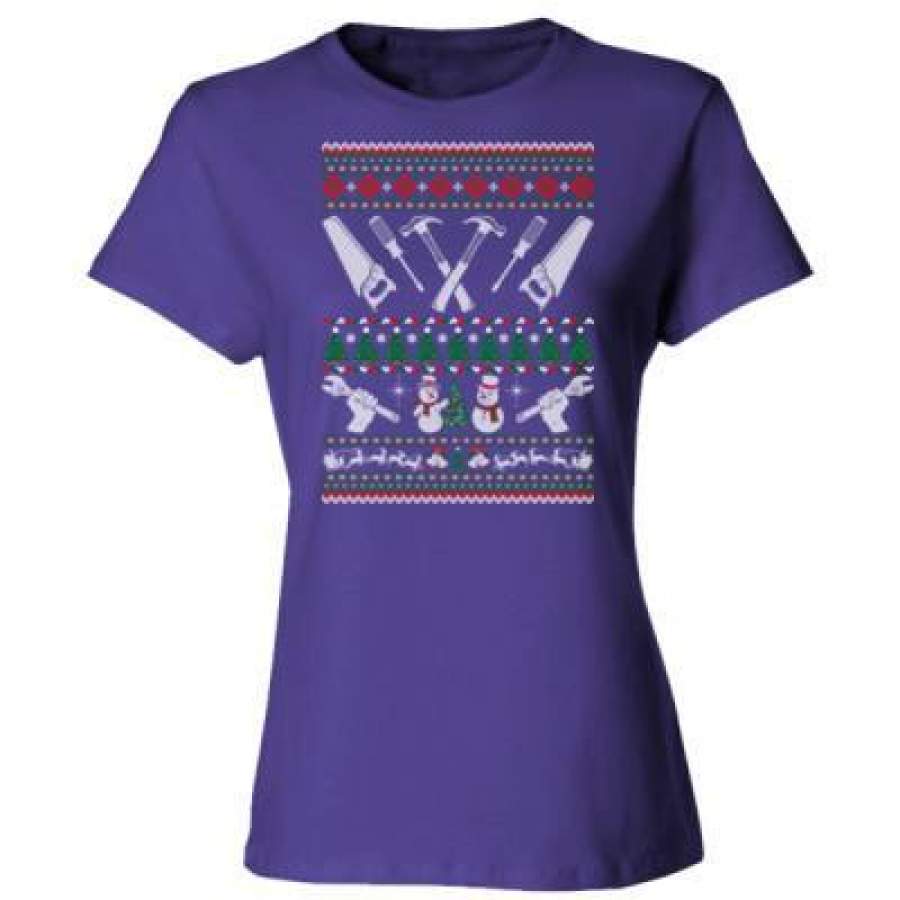 AGR Carpenter Ugly Christmas Sweater – Ladies’ Cotton T-Shirt