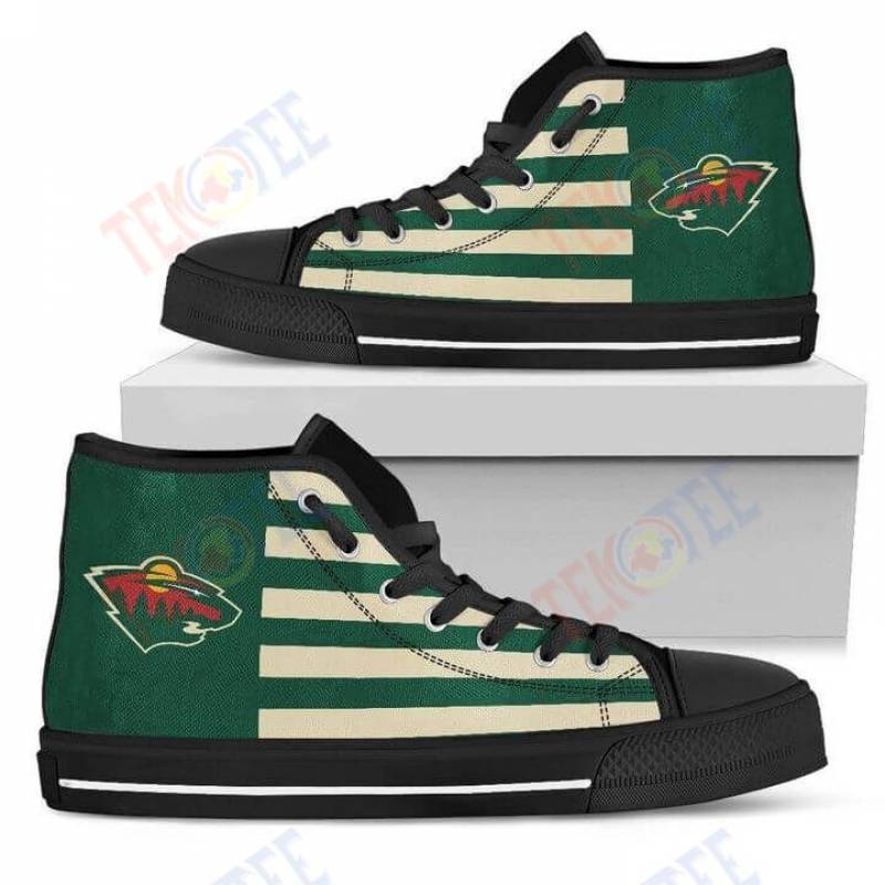 Mens Womens American Flag Minnesota Wild High Top Shoes TMT706