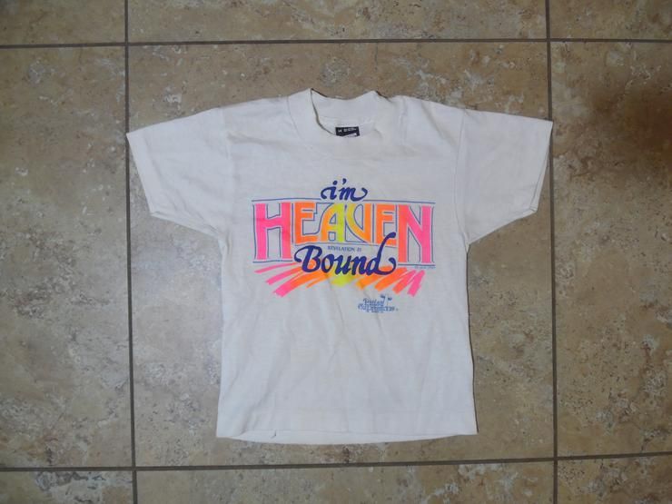 Vtg I Heaven Bound Childs Religious Christian Shirt