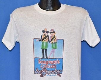 80s Seagram’s Wine Coolers Ice Breakers Network  T-shirt  Vintage Tee 3358