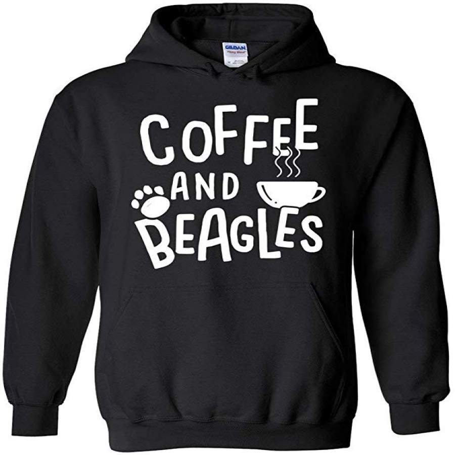 Coffee And Beagles Hoodie In Black – Beagle Owner Gifts – Hoodies