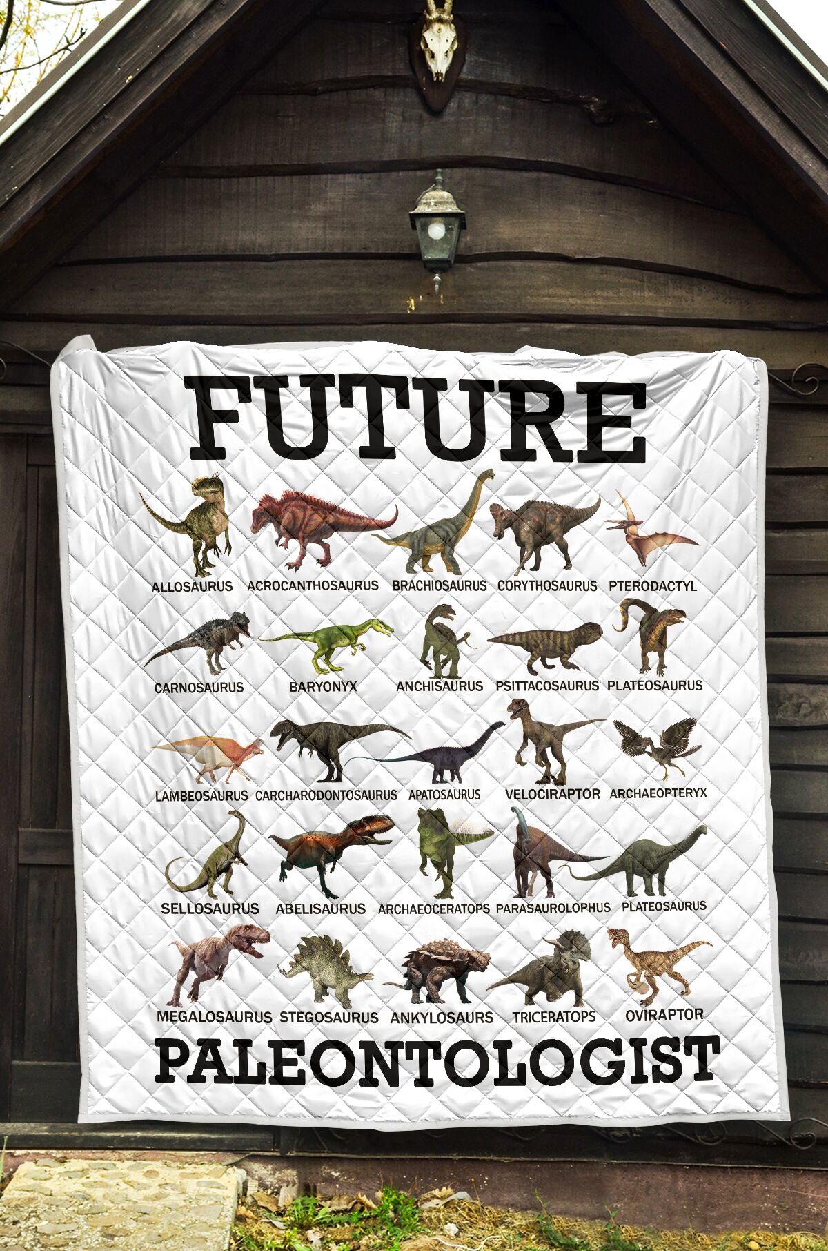 ViticStore™ Dinosaur Future to be paleontologist – white cotton kingsize quilt for dinosaur lovers