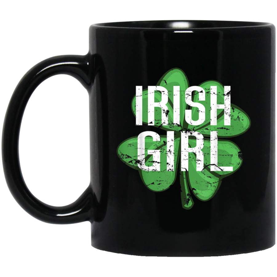 Irish Girl Shamrock Clover St Patricks Day Vintage Mug