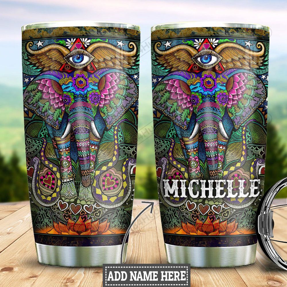 Trippy Hippie Elephant Personalized Htq0812009 Stainless Steel Tumbler