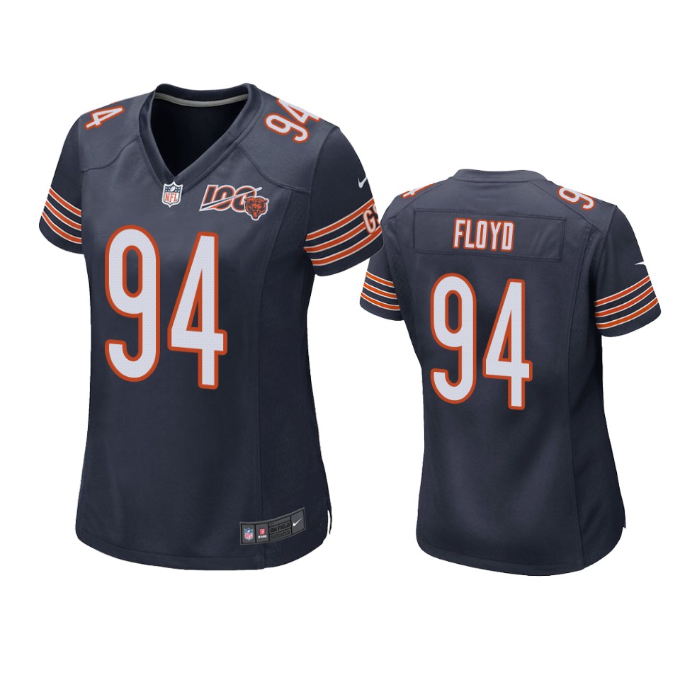 Chicago Bears Leonard Floyd Navy 100th Season Game Jersey – Womens