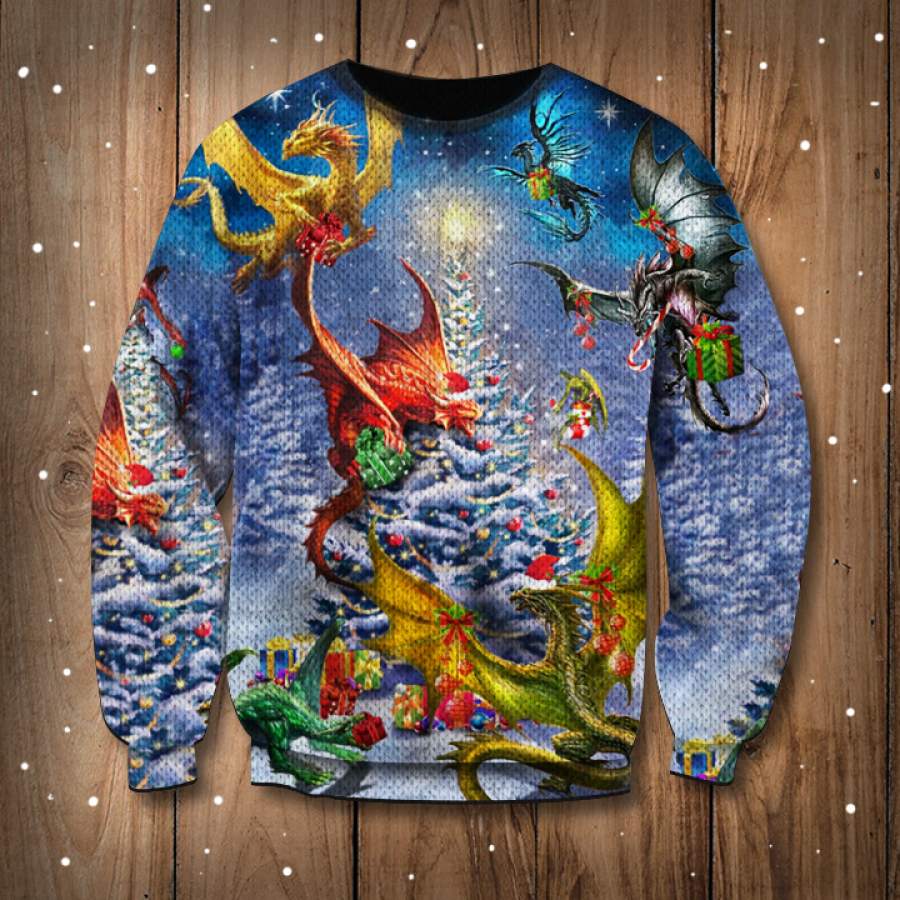 Dragon Family Reunion Christmas Sweatshirt Ugly Christmas Sweatshirt Designs Gifts For Family