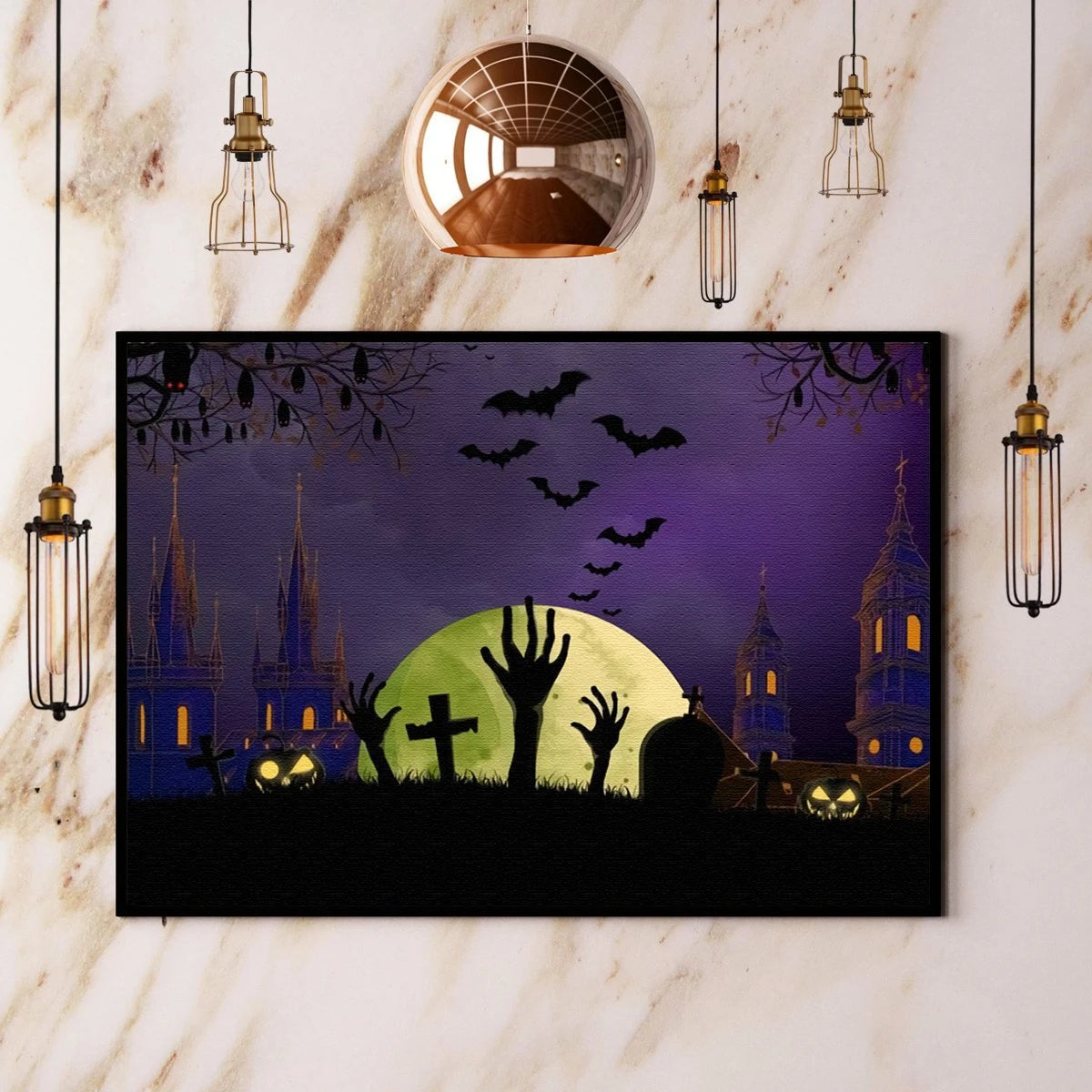 Halloween Cross Palm Halloween Gift Paper No Frame Canvas Prints Poster Wall Art Decor