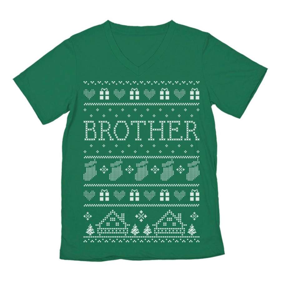 Brother Ugly Christmas Sweater V-Neck T-Shirt