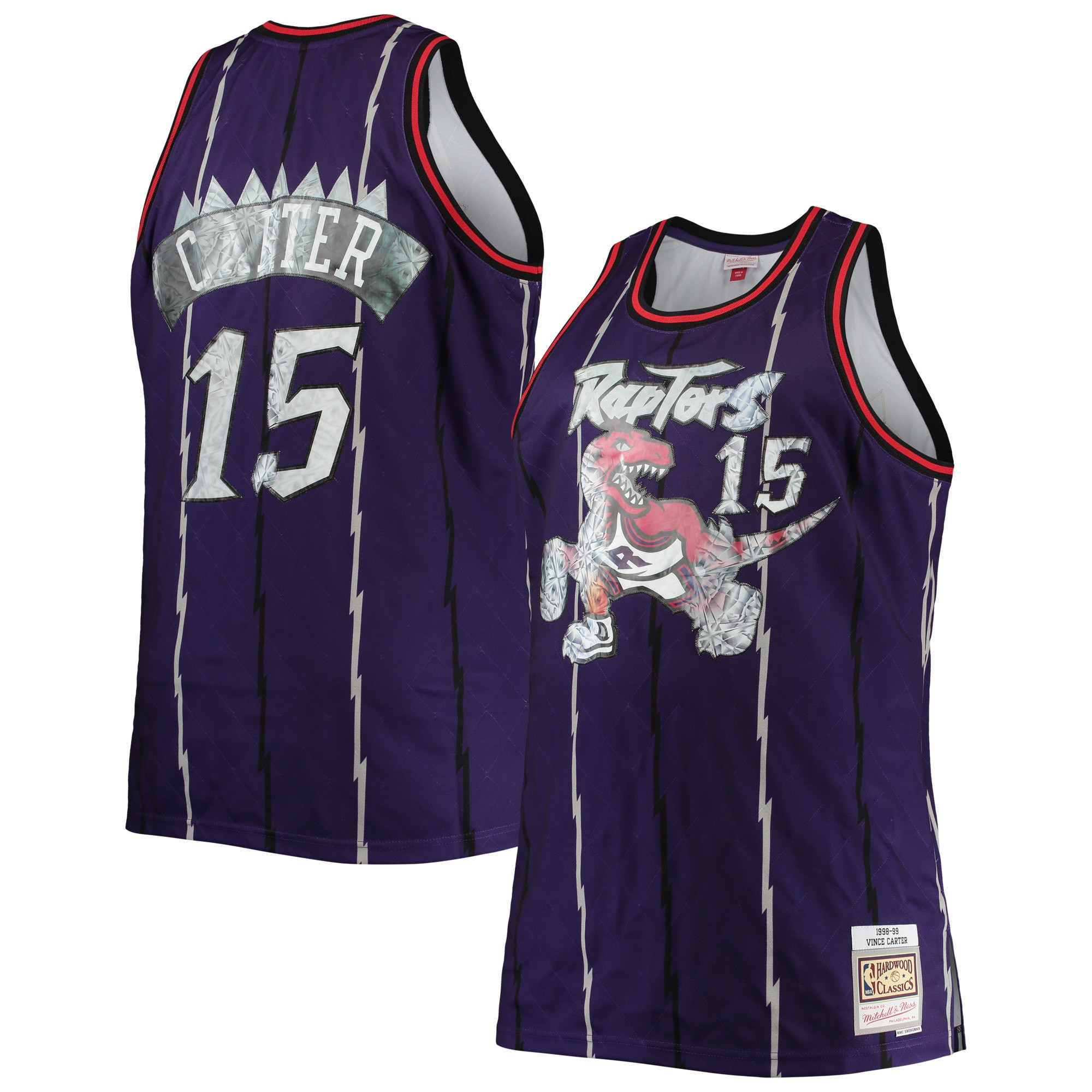 Vince Carter Toronto Raptors Mitchell & Ness Big & Tall 1998-99 NBA 75th Anniversary Diamond Swingman Jersey – Purple NBA