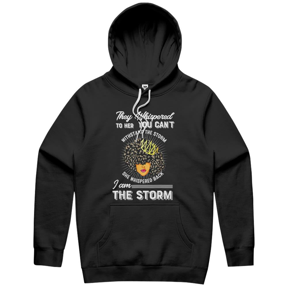 Black History Month African Woman Afro I Am The Storm Hoodie