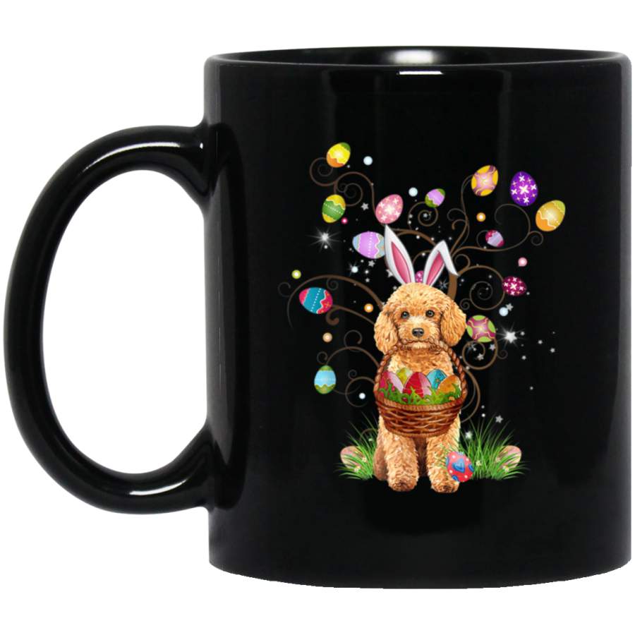 Poodle Pet Lover Dog Hunting Egg Tree Bunny Easter Day Star Mug