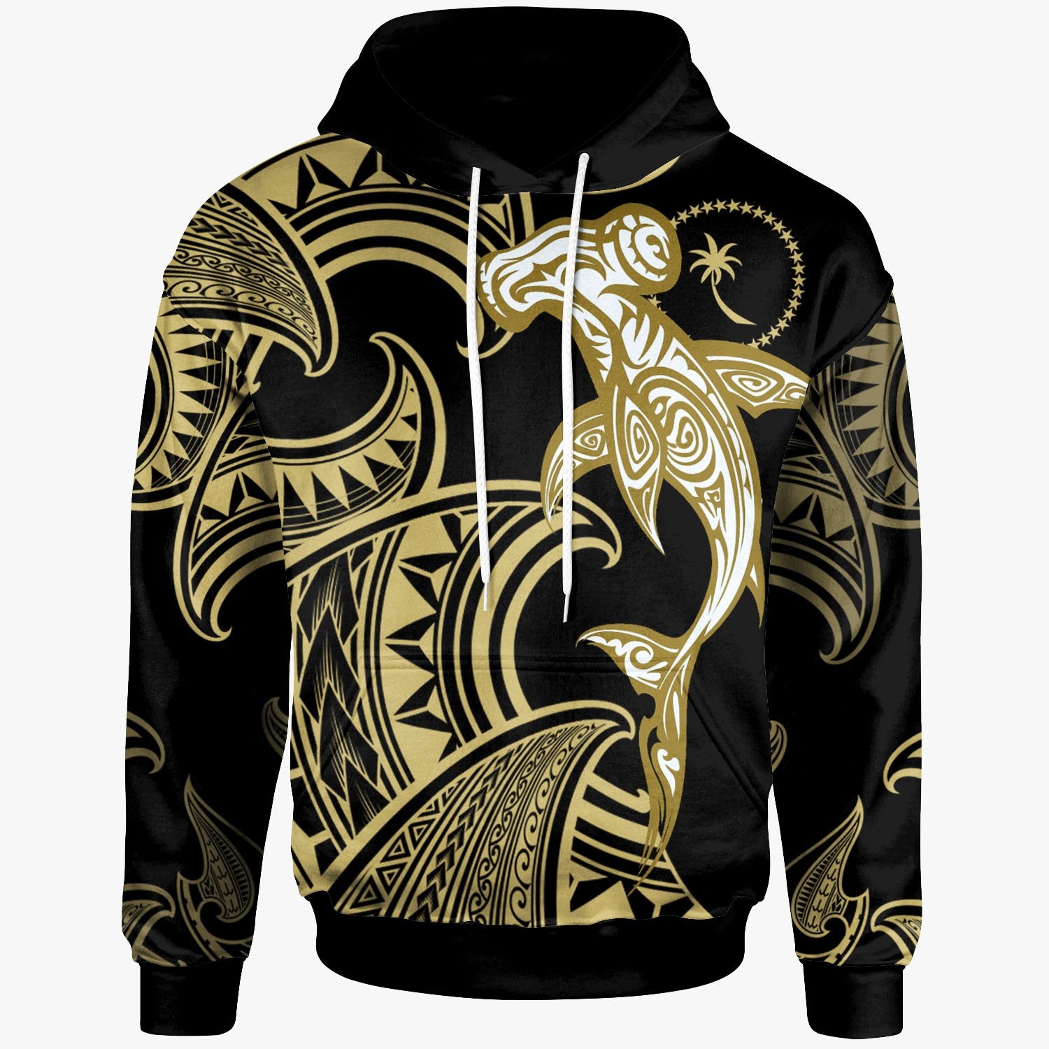 Chuuk  Hoodie – Hammerhead Shark Tribal Pattern – BN20