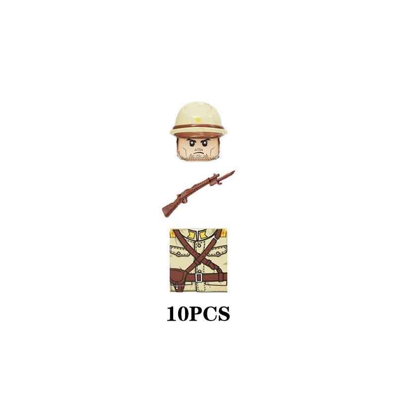 Military World War II Japanese Figures Soldier Building Blocks Southeast Asia Army WW2 Weapon Gun Parts Bricks Toys for Kids alx