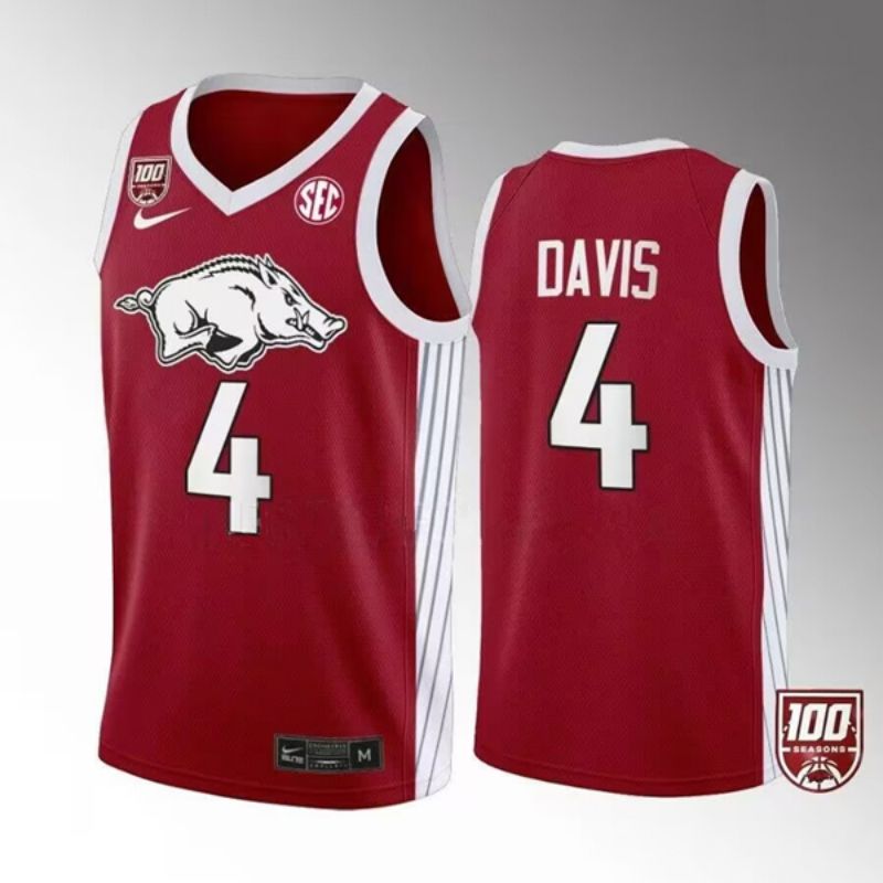 Arkansas Razorbacks Active Player Custom Red 2022 23 100 Season College Jersey