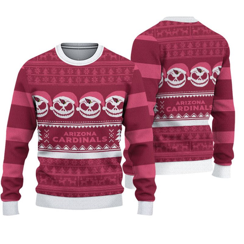 Arizona Cardinals Crewneck Sweatshirt Jack Skellington