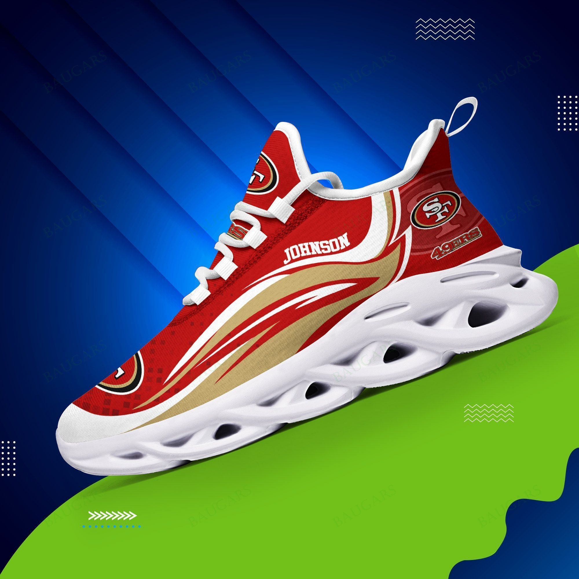 San Francisco 49Ers Yezy Running Sneakers Art 647