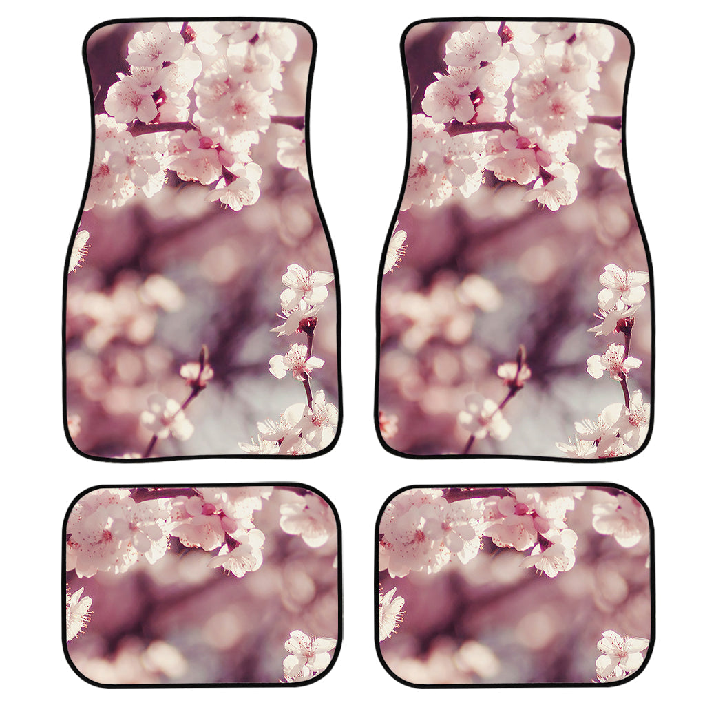 Spring Cherry Blossom Print Front And Back Car Floor Mats, Front Car Mat