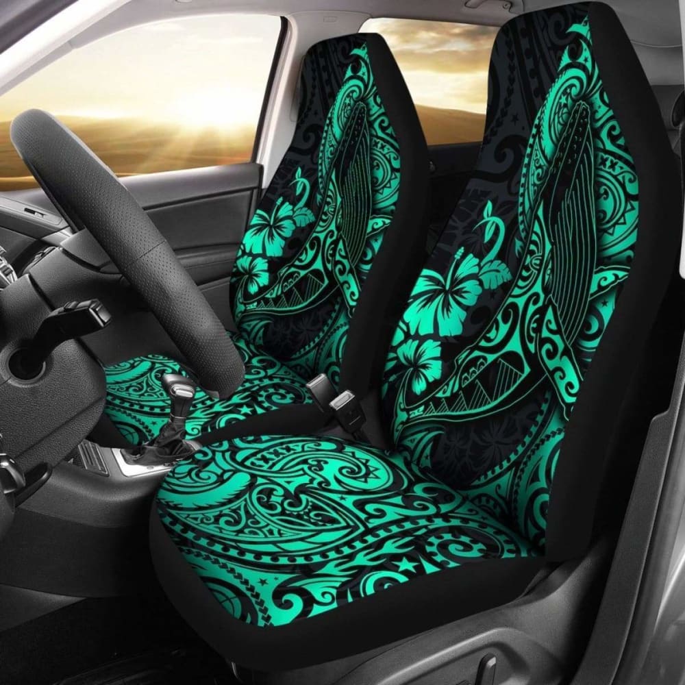 Polynesian Hawaii Car Seat Covers – Polynesian Turquoise Humpback Whale – 102802