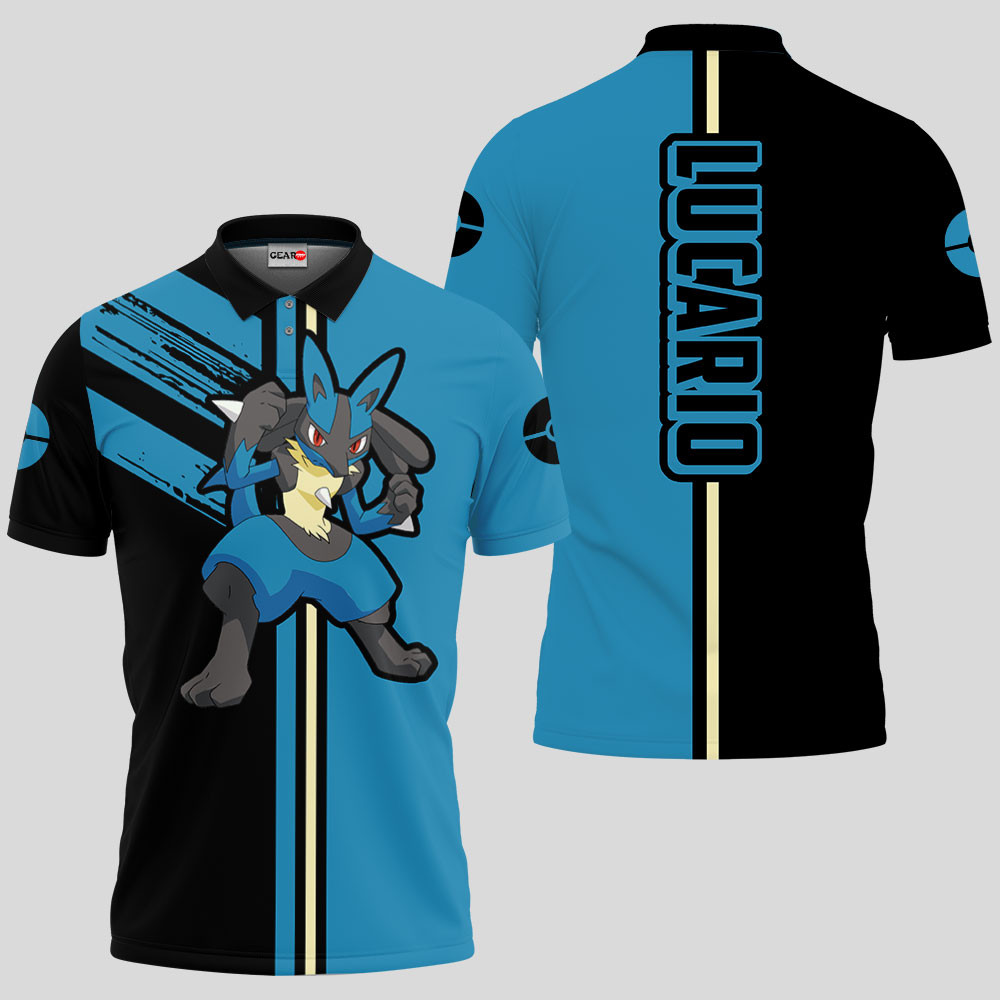 Lucario Polo Shirts Custom Pokemon Anime Merch Clothes